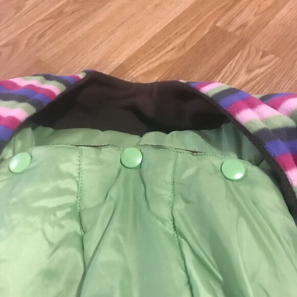 London Fog Coat Green Girls Puffer Winter w/ Scarf Lg 14-16 Removable Hood New - Picture 4 of 10